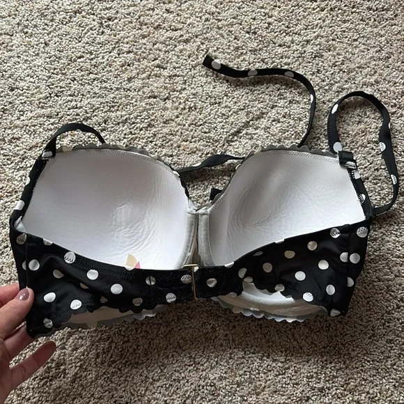 Black and White Polka Dot Bikini Top - Picture 2 of 3